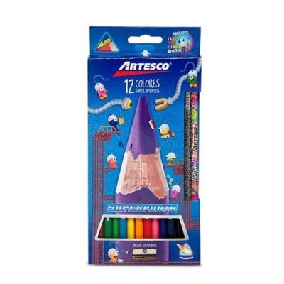 Colores Largos Artesco Triangulares Lápices Sacapuntas X 12 Und