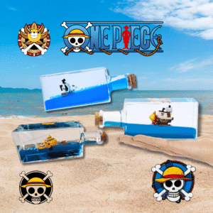 Botellas con Barcos de One Piece Insumergible