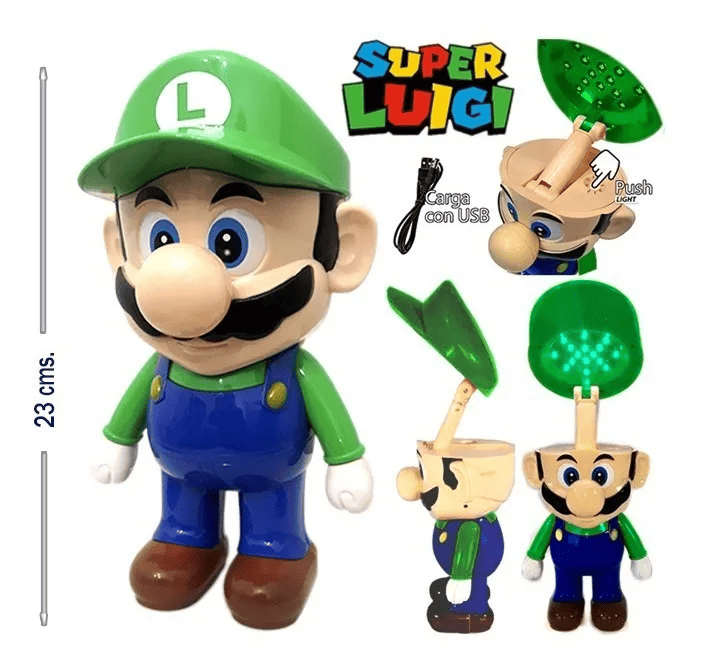 Lámpara Led Recargable Luigi 3d Azul Verde - Imagen 3