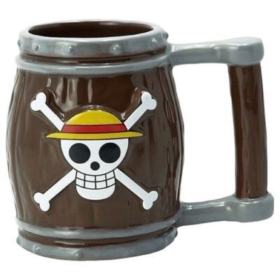 Taza barril pirata de One Piece con diseño 3D