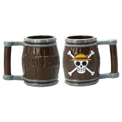 Taza barril pirata de One Piece con diseño 3D