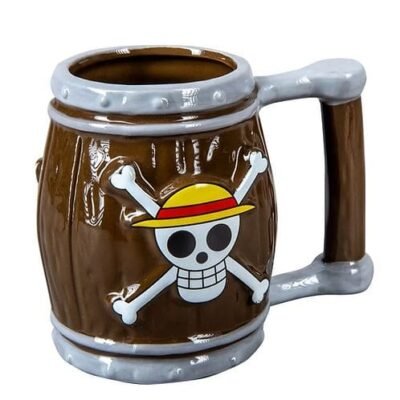 Taza barril pirata de One Piece con diseño 3D
