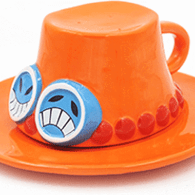 Taza One Piece Sombrero Luffy Ace Sabo Con Plato Cerámica