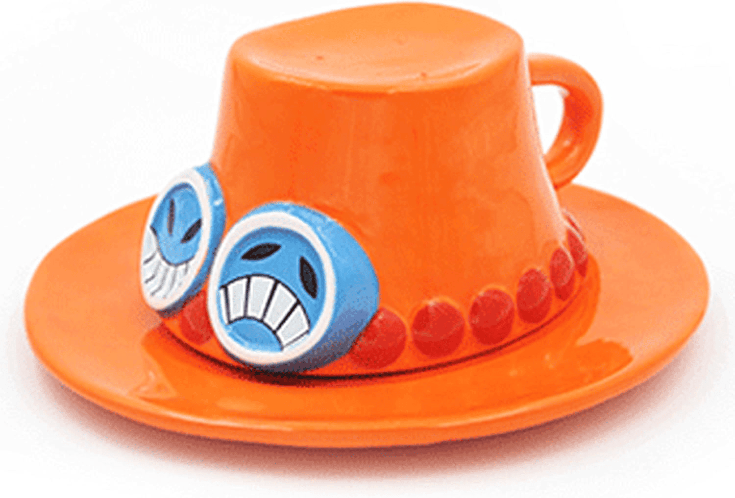 Taza One Piece Sombrero Luffy Ace Sabo Con Plato Cerámica