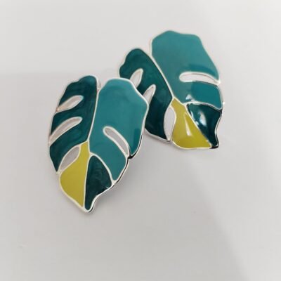 Aretes de Hoja de Monstera Tropical