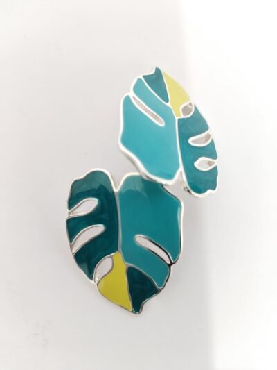 Aretes de Hoja de Monstera Tropical