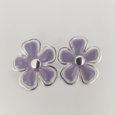 Aretes Topo Flor Lila