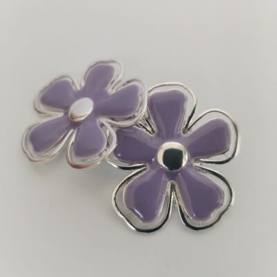 Aretes Topo Flor Lila