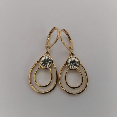 Aretes de Gota Doble Halo
