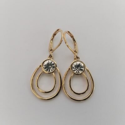 Aretes de Gota Doble Halo