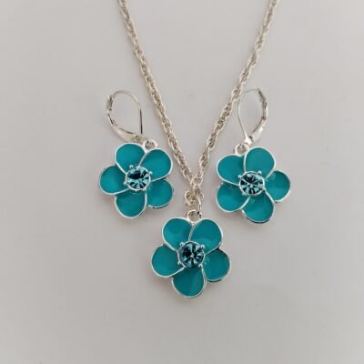 Set de Joyería Flor Turquesa