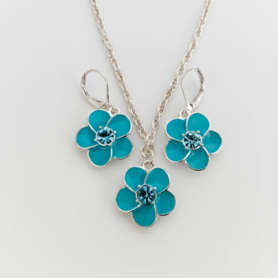 Set de Joyería Flor Turquesa