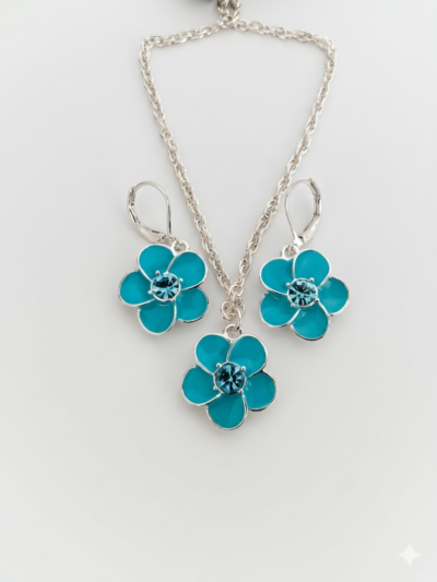 Set de Joyería Flor Turquesa