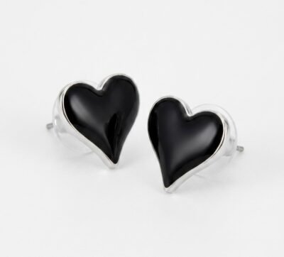 Aretes de Corazón "Black Velvet"