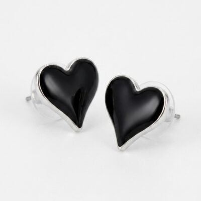 Aretes de Corazón "Black Velvet"