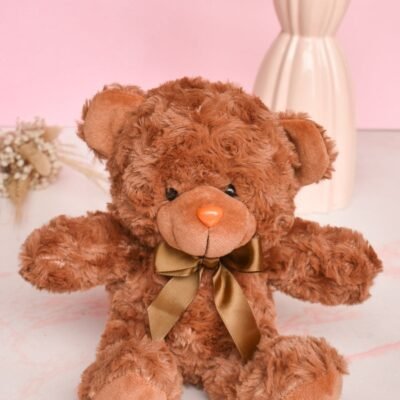 Osito Chocolate Rizado – Suavidad Premium con Estilo